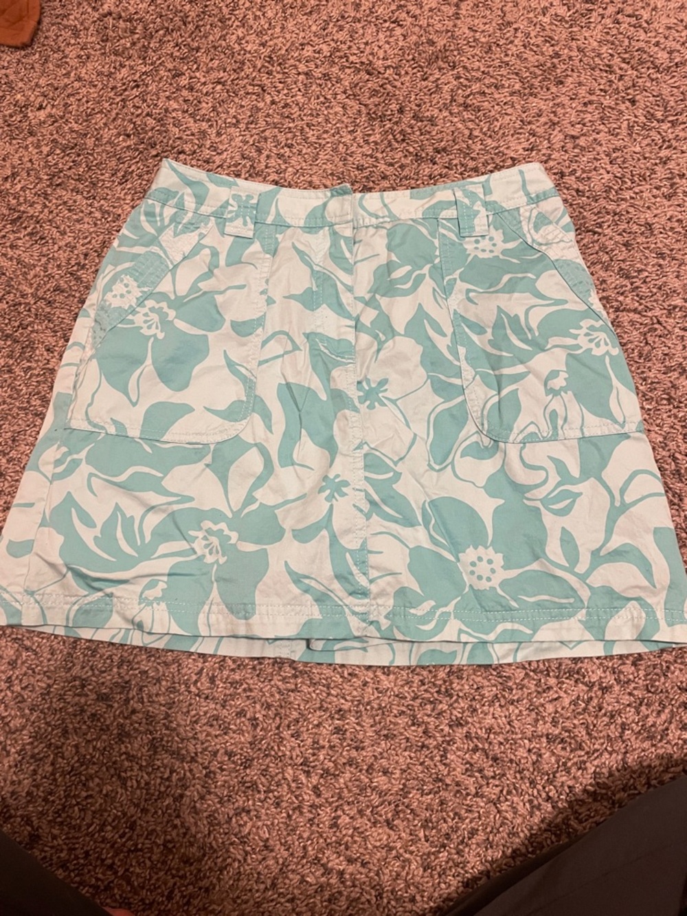 Josephine Chaus Aqua Floral Cotton Mini skort